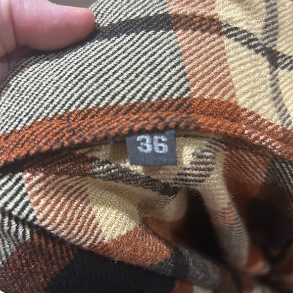 Plaid Women's Skirt in Black and Orange - Picture 3 of 3